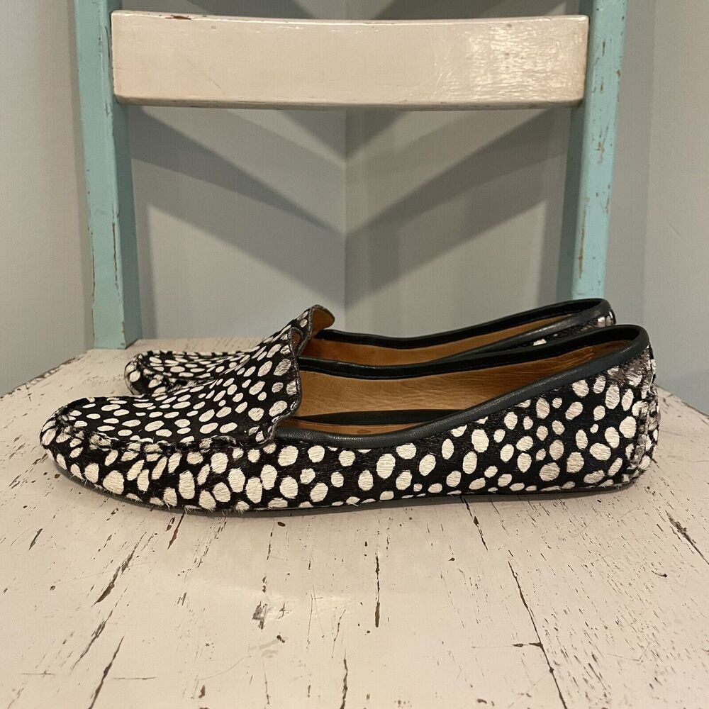 PATRICIA GREEN JILLIAN DRIVING MOCCASIN WOMENS SIZE 10M Hair Calf Cow READ DESC - Picture 3 of 11